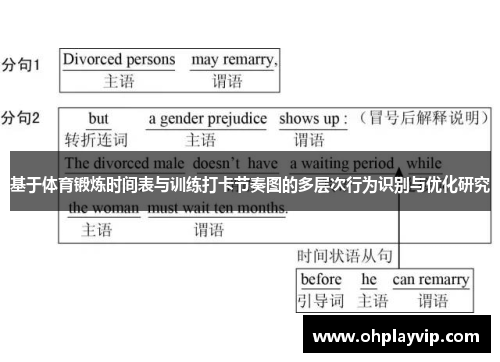基于体育锻炼时间表与训练打卡节奏图的多层次行为识别与优化研究